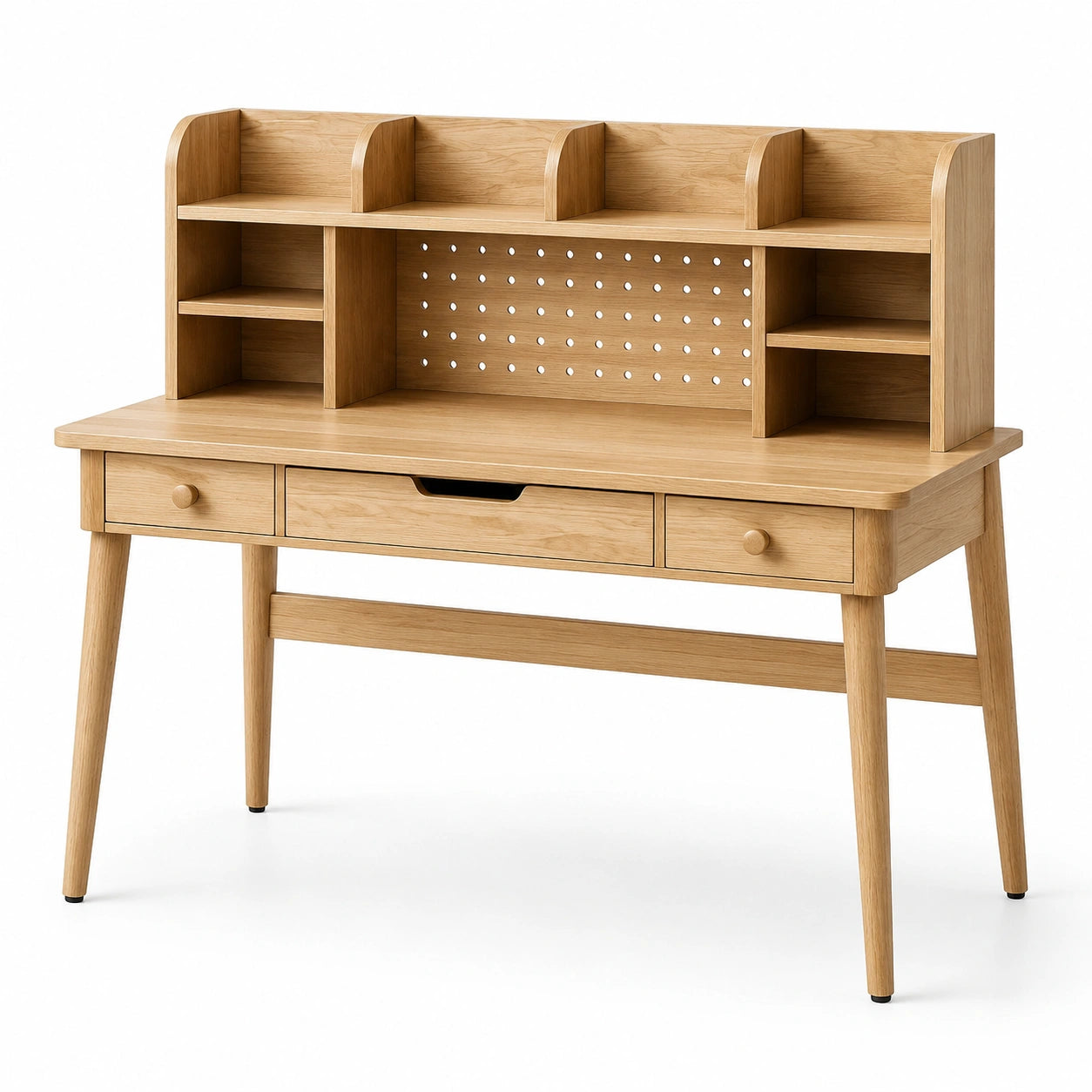 Eichenschreibtisch mit Regal und Schubladen 120x60x75 cm