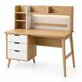 Holz Schreibtisch mit Schubladen und Regal 120cm x 60cm