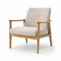 Sessel aus Eichenholz und Polyestergewebe Beige 75x70x80 cm