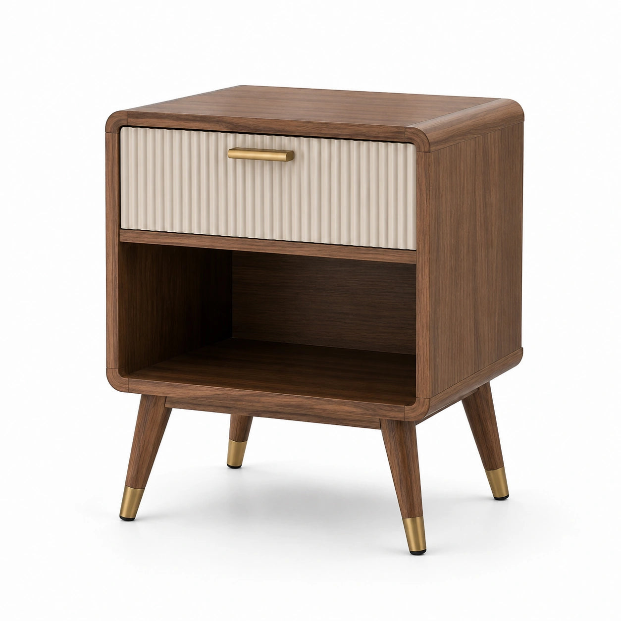 Nachttisch Holz Braun/Creme 50cm x 40cm x 60cm