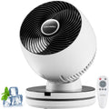 0 dB leiser Tischventilator für das Schlafzimmer, 15,75-Zoll-Luftzirkulationsventilator, 12 Geschwindigkeitsstufen, 12-Stunden-Timer, Weiß/Schwarz